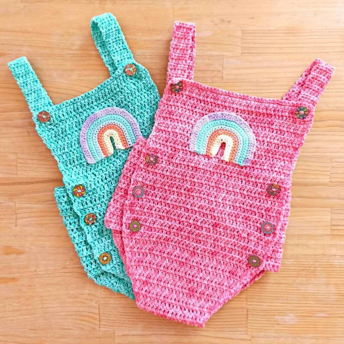 PATRÓN PELELE BEBÉ ARCOÍRIS- ROPA A CROCHET - Imagen 5
