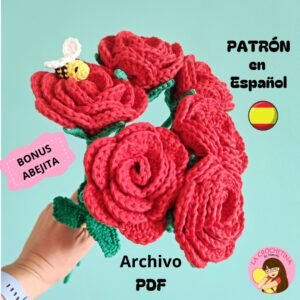 Patrón rosas a crochet + bonus abejita