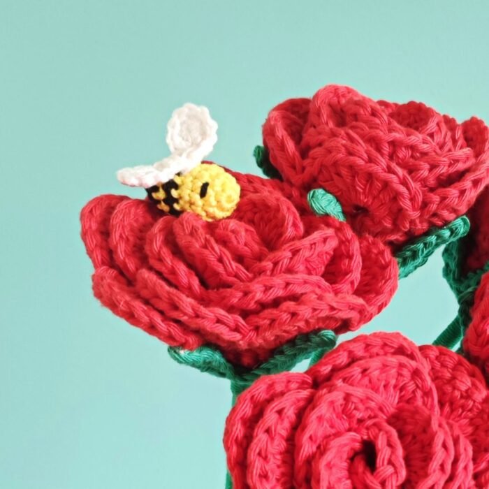 Patrón rosas a crochet + bonus abejita - Imagen 7