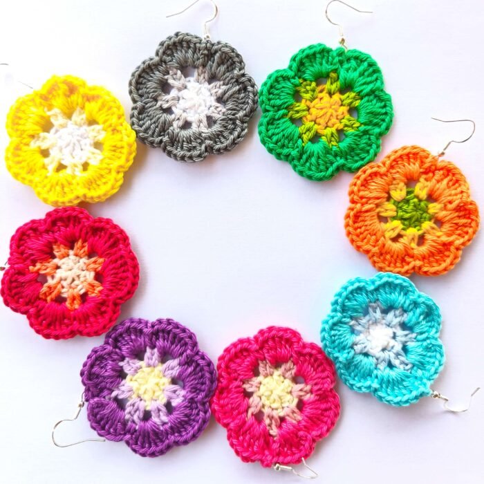 Pendientes Flor a crochet