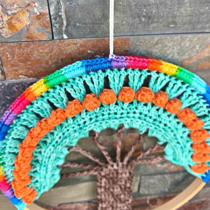Mandala Árbol De La Vida crochet - Imagen 3