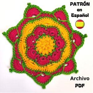 Patrón a crochet Mandala tapete decoración