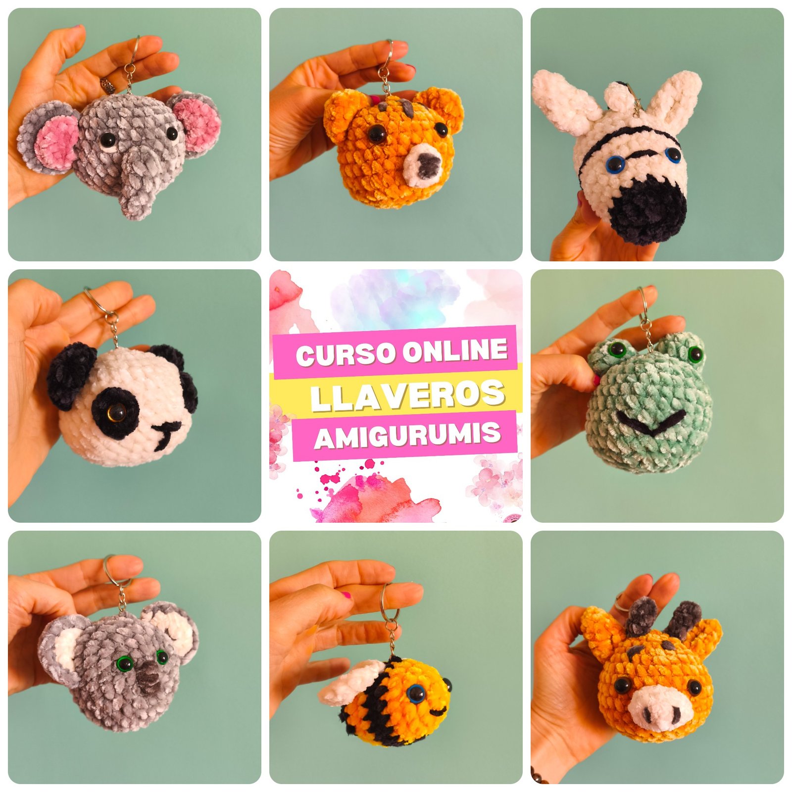 Curso online de llaveros de animales (amigurumis)